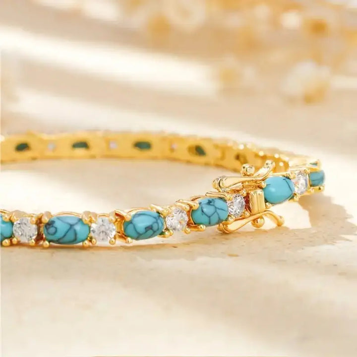 Pulseira de Pedra Turquesa Natural