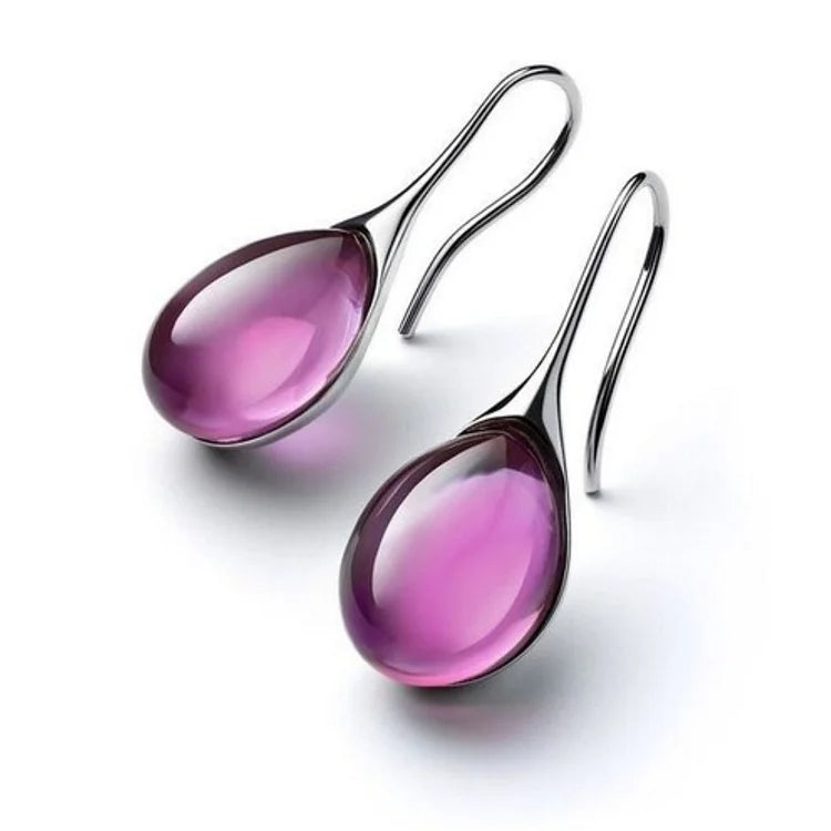 Brincos de cristal em ouro e prata