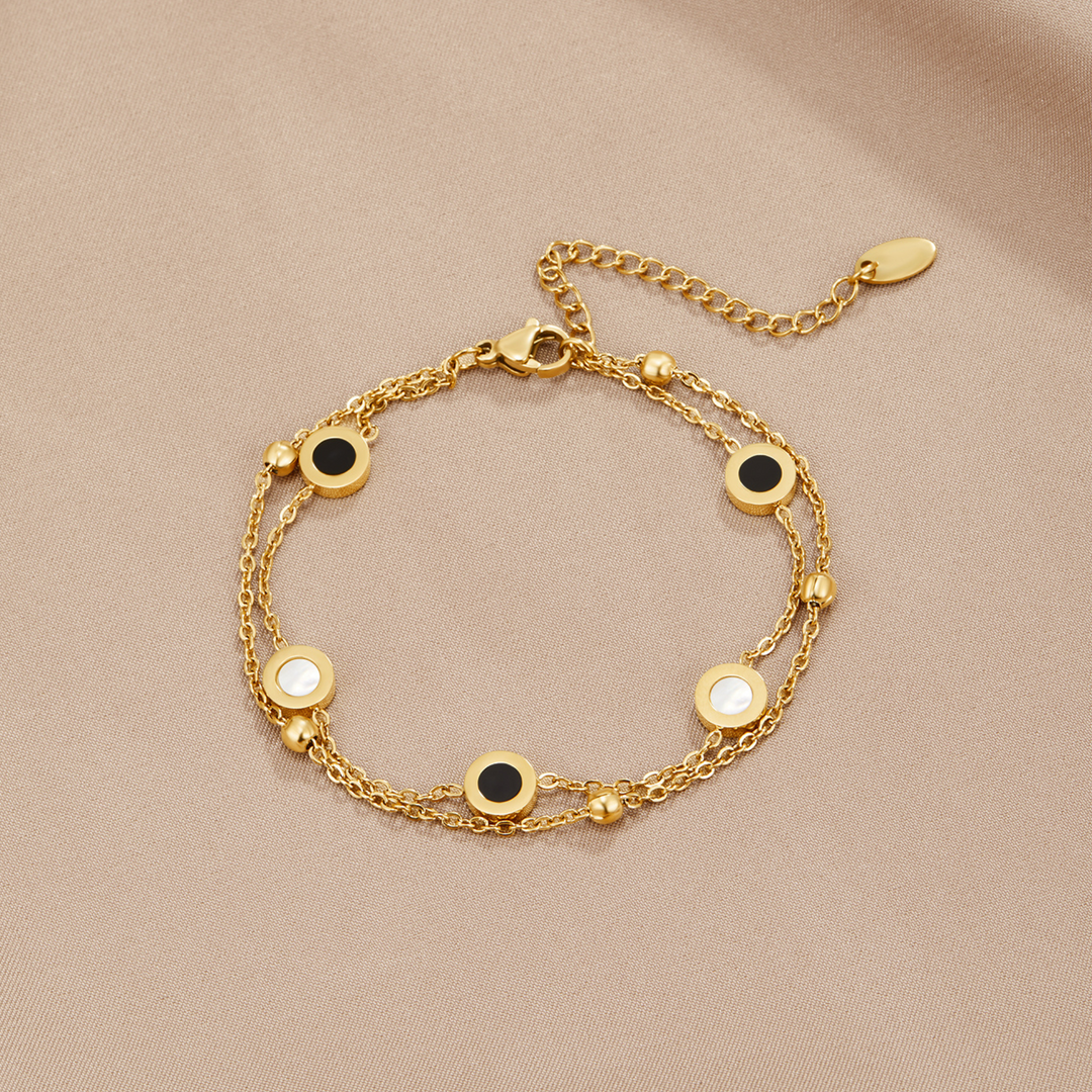 Pulseira de Onyx com Pedra Branca