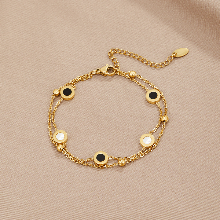 Pulseira de Onyx com Pedra Branca