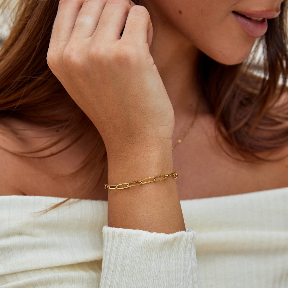 Pulseira de Ouro Clip