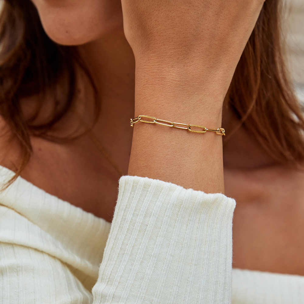 Pulseira de Ouro Clip