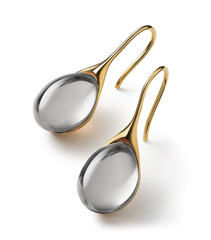 Brincos de cristal em ouro e prata
