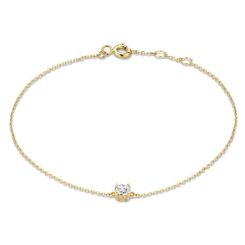 Pulseira com Pedra de Moissanita Cléa | Dourado
