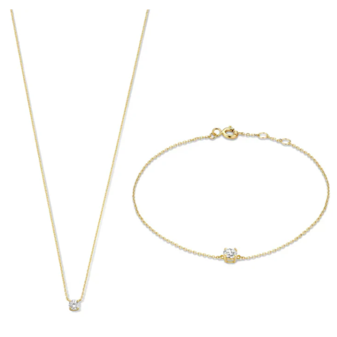 Conjunto Dourado Cléa com Cristal Moissanite