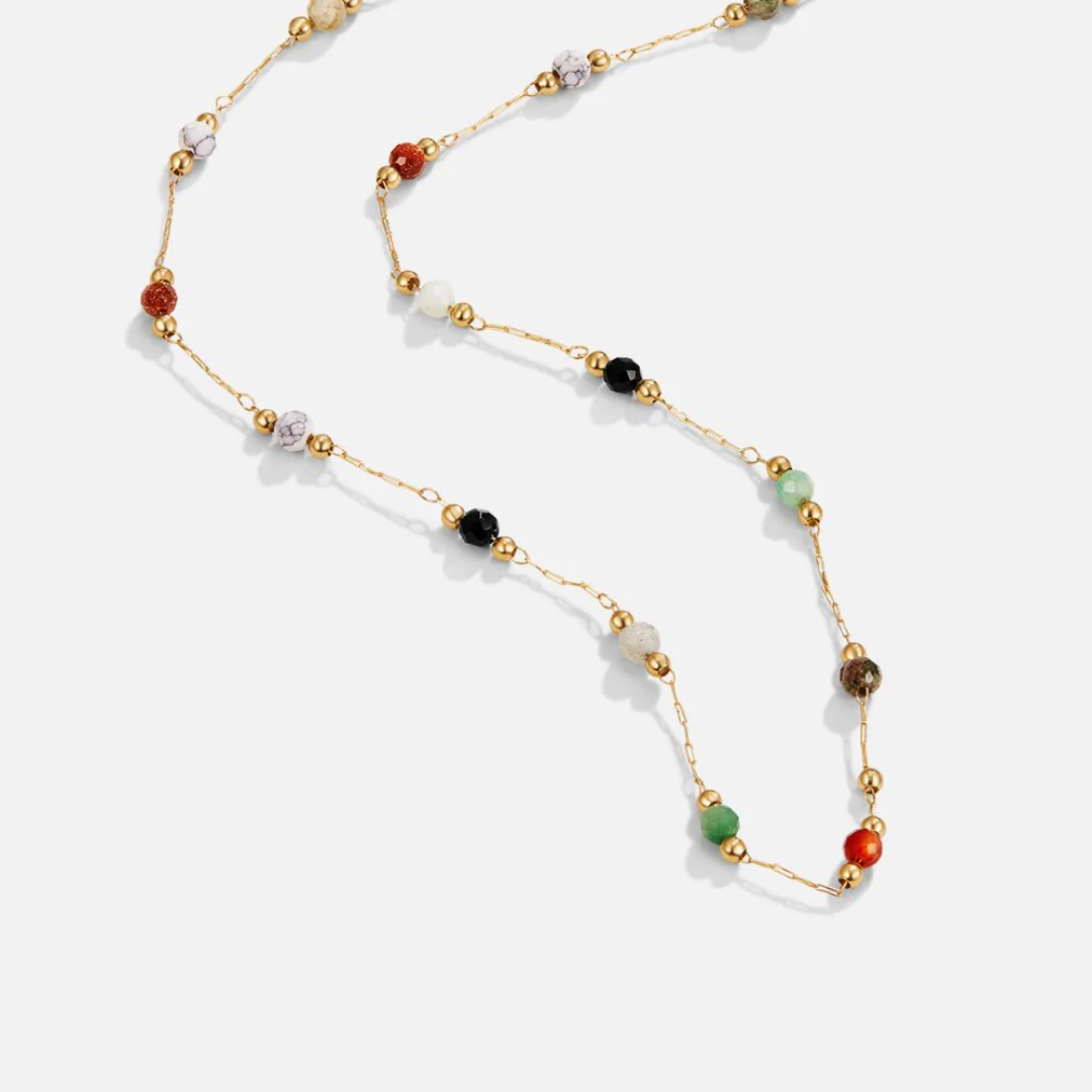 Colar Lulu com Pedras e Miçangas