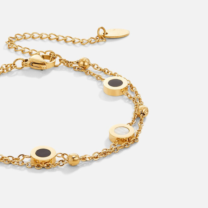 Pulseira de Ônix e Pedra Branca