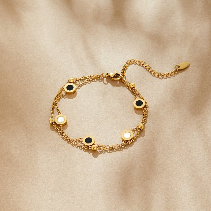 Pulseira de Onyx com Pedra Branca