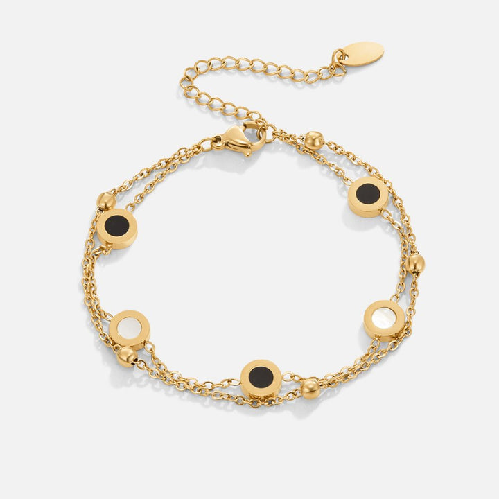 Pulseira de Ônix e Pedra Branca