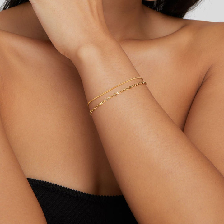 Pulseira Camadas de Ouro Pia